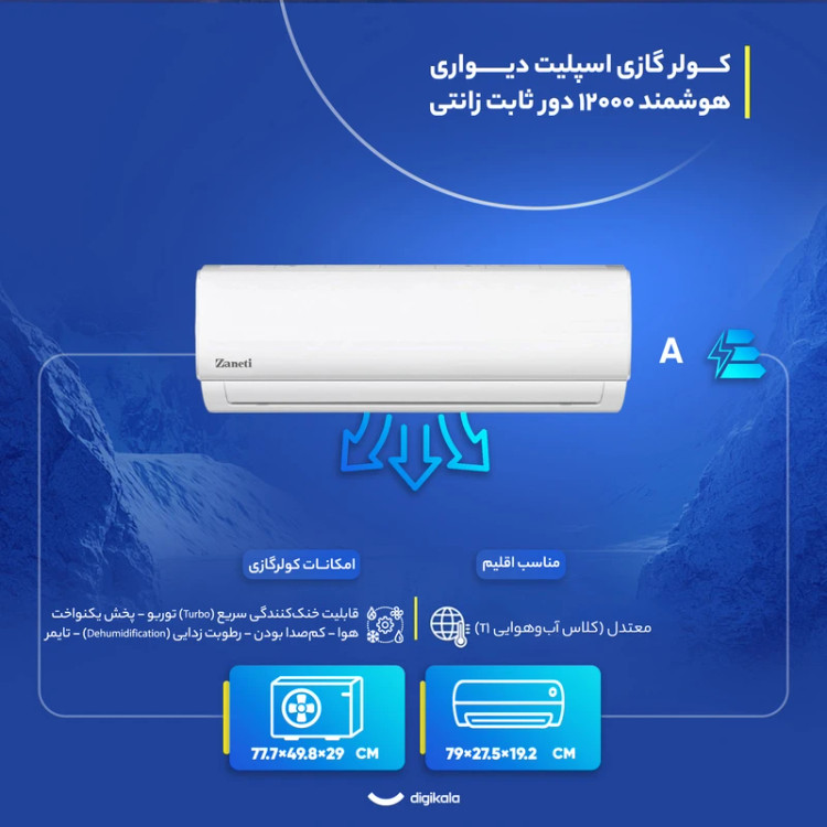 کولر گازی 24000 اینورتر زانتی مدل ZTSD-24HD1RAPA